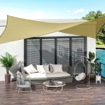 Outsunny 12ft Square Sun Shade Sail Canopy Shelter Cover Canopy Sand Carrying bag
