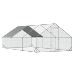 PawHut 10' x 20' x 6.5' Chicken Coop Cage, Outdoor Hen House w/Cover & Lockable Door