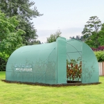 Outsunny 13x10x6.6ft Heavy Duty Outdoor Walk-in Greenhouse Portable Garden Planting Warm House with PE Cover Green