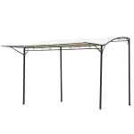 Outsunny 10' x 6.5' x 8' Patio Metal Gazebo with Extendable Side Awning Outdoor Shelter Garden Sun Shade Canopy Deck Door Window Awning Beige