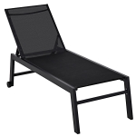 Outsunny Garden Adjustable Sun Lounger Chaise Lounge Reclining Chair w/ Wheels