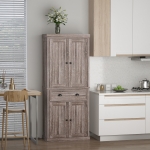 HOMCOM 72.5" H Traditional Freestanding Kitchen Pantry Cabinet Traditional Spacious Storage Closet with 1 Drawer Kitchen Pantry Cupboard Cabinet, Wood Grain
