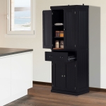 HOMCOM Tall Colonial Style Free Standing Kitchen Pantry Storage Cabinet