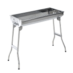 Outsunny 28" Charcoal Barbecue Grill Stainless Steel Folding BBQ Camping Grill for Shish Kabob