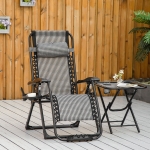 Outsunny Zero Gravity Chair, Folding Recliner Chair, Adjustable Patio Lounger with Pillow, Cup Holder and Foot Massage Roller for Outdoor, Patio, Deck, and Poolside, Mixed Grey