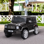 Aosom Kids Electric Ride On Compatible 12V Battery-powered Car Mercedes Benz G500 Toy with Parental Remote Control Music Lights MP3(c-3)