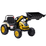 Aosom Kids Ride On Excavator, 6V Battery Tractor with Music and Headlights, Yellow