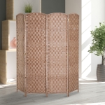 HOMCOM 6' Tall Wicker Weave 4 Panel Room Divider Privacy Screen - Chestnut Brown(c-5)