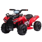 Aosom Kids 6V Battery Powered Ride On Car Quad Four Wheeler ATV Toy w/ LED Headlights, Red