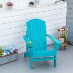 Outsunny Classic Adirondack Chair, Garden Deck Chair with Cup Holder for Patio, Indoor, Backyard, Black(c-6)