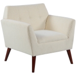 HOMCOM Traditional Living Room Chair, Armchair with Button Tufted Polygonal Straight Back, Single Sofa with Thick Padding - Beige
