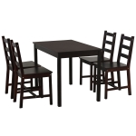 HOMCOM 5 Piece Dining Room Table Set, Wooden Kitchen Table and Chairs for Dinette, Breakfast Nook, Chestnut Brown