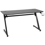 HomCom 55" Gaming Desk Computer Table Metal Frame with Cup Holder, Headphone Hook, & Interior Cable Hole - Black
