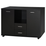 Vinsetto Multifunction Office Filing Cabinet Printer Stand with 2 Drawers, 2 Shelves, & Smooth Counter Surface, Black