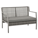 Outsunny 2-seat Rattan Wicker Loveseat Bench Outdoor Patio Conversation Furniture