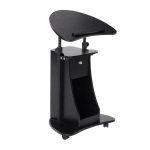 HOMCOM Mobile Laptop Cart, Sit-to-Stand Computer Desk with drawer, Height Adjustable Rolling Podium Desk Stand with Swivel Top & Storage, Black