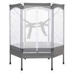 Qaba 59" Mini Rebounder Trampoline for Kids with Safety Net Enclosure, Elastic Safety Harness, & Heavy Duty Bungees