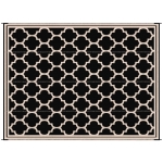 Outsunny Reversible Polypropylene Outdoor Rug Folding, Durable, Perfect for Camping, Deck & Beach Black