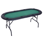 Soozier 72" 8 Player Poker Table Set with 8 Steel Cup Holders, a Classic Design, & Easy Folding for Storage