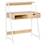 HOMCOM Computer Desk for Small Spaces w/ Drawer and Storage Shelves