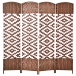 HOMCOM 4-Panel Elegant Home Partition w/ Artistic Wood Pattern & Guaranteed Privacy