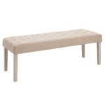 HOMCOM SimpleTufted Upholstered Ottoman Accent Bench with Soft Comfortable Cushion & Fashionable Modern Design - Beige