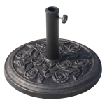 Outsunny 19" Round 21 lb Decorative Resin Rose Floral Umbrella Pole Holder with Bronze Finish