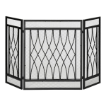 HOMCOM 3-Panel Folding Fireplace Screen, Metal Mesh Fire Spark Guard for Wood Burning, 49.5" x 31.5", Black