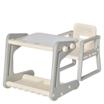 Qaba 2-Piece Kids Multifunctional Drawing/Writing Table Set with Adjustable Tabletop Angle, Storage Shelf, & Marker Pack
