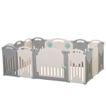 Qaba 14 PCs Children Playpen Safety Gate Kids Activity Center Fence Mom’s Helper HDPE