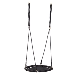 HOMCOM 23.5" Hanging Tree Swing Outdoor Rope Swing Flying Platform Attaches to Tree or Existing Swing Set Kids Backyard Playground Round Hammock Heavy Duty - Black