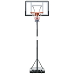 Soozier Basketball Hoop Freestanding Height Adjustable Stand with Backboard Wheels for Teens and Adults - Black