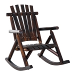Outsunny Outdoor Fir Wood Rustic Patio Adirondack Rocking Chair Furniture