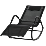 Outsunny Rocking Sun Lounger Zero-gravity Rocker Recliner for Sunbathing, Black