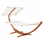 Outsunny Hammock Swing Bed Outdoor Patio Lounger with Sun Shade for Balcony