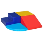 Qaba 4pc Foam Block Kids Crawl & Climb Set, Easy-to-clean, Soft Surface, Lightweight