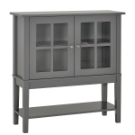 HOMCOM Wood Sturdy Living Room Storage Table Sideboard Buffet with Window Pane Doors