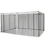 Outsunny Universal Replacement Mesh Sidewall Netting for 10' x 13' Gazebos and Canopy Tents with Zippers, (Sidewall Only) Black
