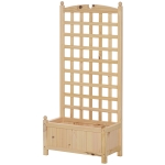 Outsunny 23.5" x 11.5" x 49.25" Raised Garden Bed with Trellis Board Back & Strong Wooden Design & Materials