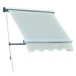 Outsunny 4' Patio Drop Arm Manual Retractable Sun Shade Window Awning - Cream