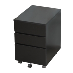 HomCom 3 Drawer Filing Cabinet Home Office Mobile File Storage Organizer with 5 Castor Wheels & Compact Design - Black