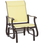Outsunny Outdoor Glider Chair Patio Steel Rocking Chair for Backyard Garden Porch Beige