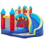 Outsunny Kids 4 in 1 Inflatable Bounce Castle House with Slide, Water Pool, Climbing Wall