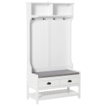 HOMCOM Coat Rack Shoe Storage Bench Hall Tree Organizer w/ Hook Shelf Drawer Cushion