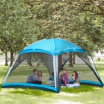 Outsunny 8 Person Camping Tent, Dome Tent with Carry Bag and 4 Mesh Walls for Hiking, Backpacking, and Traveling, Easy Set Up