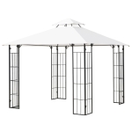 Outsunny 10' x 10' Outdoor Patio Gazebo Canopy with Vented Roof, Elegant Metal Frame, & Included Ground Stakes/Guy Ropes