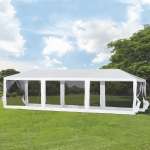 Outsunny 10’x30’ Gazebo Wedding Party Tent Outdoor Canopy Garden Sun Shade with Mosquito Mesh Netting