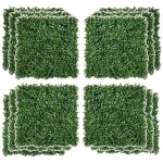 Outsunny 12 Piece 20" x 20" Artificial Boxwood Mat Plant Panels - Milan Leaf Grass