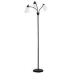 HOMCOM Arc Tree Floor Lamp with 3 Adjustable Rotating Lights, Industrial Standing Lamp with Steel Frame, Black