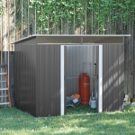 Outsunny 6' x 8.5' Outdoor Metal Garden Shed Utility Tool Storage Steel Backyard House, Grey